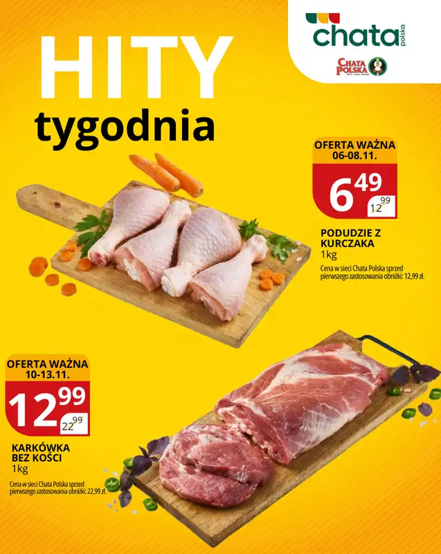 Chata Polska - gazetka promocyjna Hity tygodnia od czwartku 06.11 do soboty 08.11