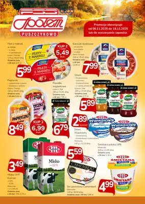 Społem - Blisko i Korzystnie - gazetka promocyjna Plakaty promocyjne PSS Puszczykowo od czwartku 06.11 do wtorku 18.11