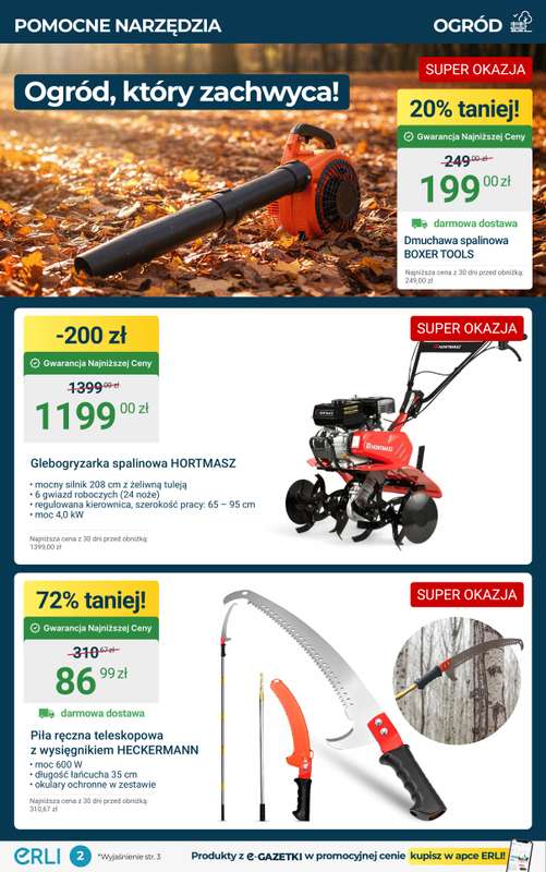 Erli - gazetka promocyjna Black Weeks – Narzędzia do warsztatu i ogrodu! od piątku 07.11 do niedzieli 09.11 - strona 2