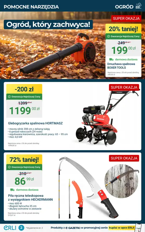 Erli - gazetka promocyjna Black Weeks – Narzędzia do warsztatu i ogrodu! od piątku 07.11 do niedzieli 09.11 - strona 2
