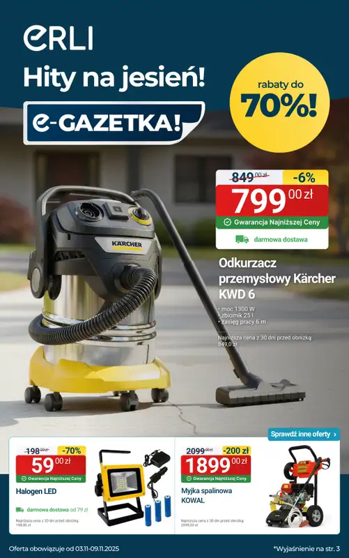 Erli - gazetka promocyjna Black Weeks – Narzędzia do warsztatu i ogrodu! od piątku 07.11 do niedzieli 09.11