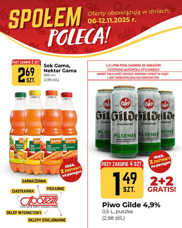 Społem Częstochowa - gazetka promocyjna Plakaty promocyjne od czwartku 06.11 do środy 12.11 - strona 3