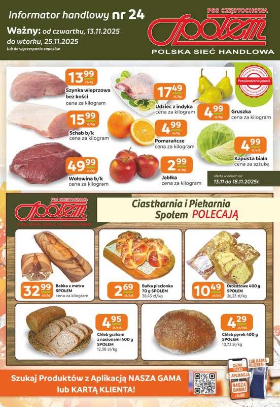 Społem Częstochowa - gazetka promocyjna Gazetka od czwartku 13.11 do wtorku 25.11