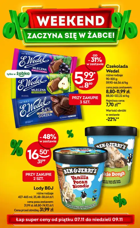 Żabka - gazetka promocyjna Gazetka weekendowa od piątku 07.11 do niedzieli 09.11