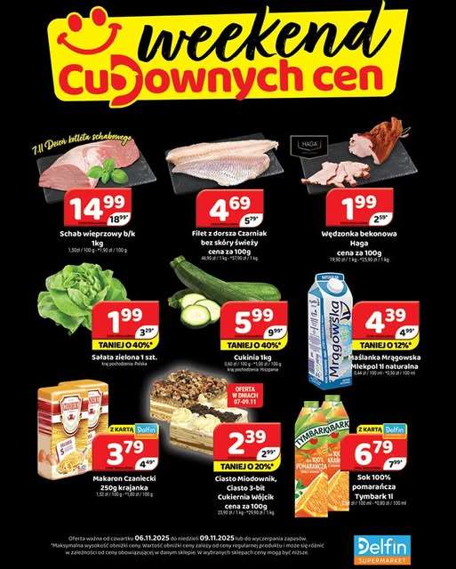 Delfin - gazetka promocyjna Weekend cudownych cen od czwartku 06.11 do niedzieli 09.11