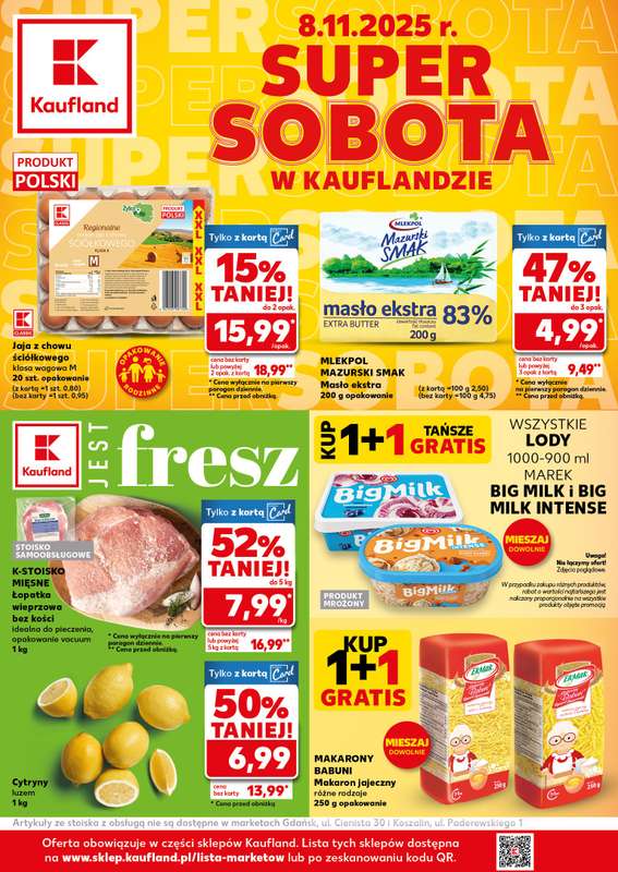 Kaufland - gazetka promocyjna Oferta Kaufland - SUPER SOBOTA od soboty 08.11 do soboty 08.11