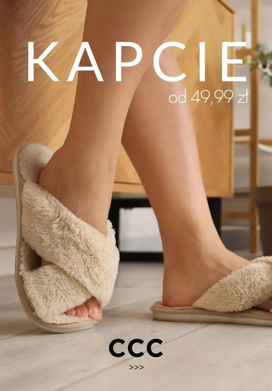 CCC - gazetka promocyjna Kapcie od 49,99 zł  