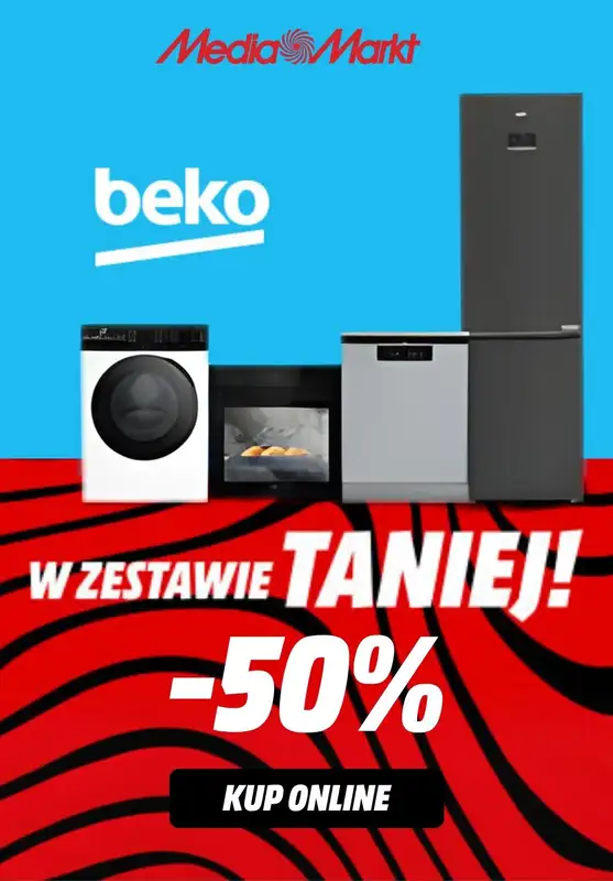 Media Markt - gazetka promocyjna -50% na drugi tańszy produkt Beko od czwartku 06.11 do niedzieli 16.11