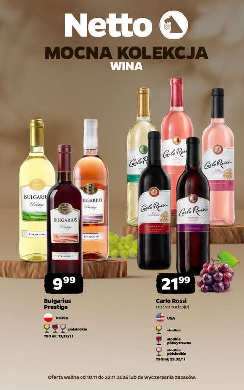 Netto - gazetka promocyjna Mocna Kolekcja - Wina od poniedziałku 10.11 do soboty 22.11