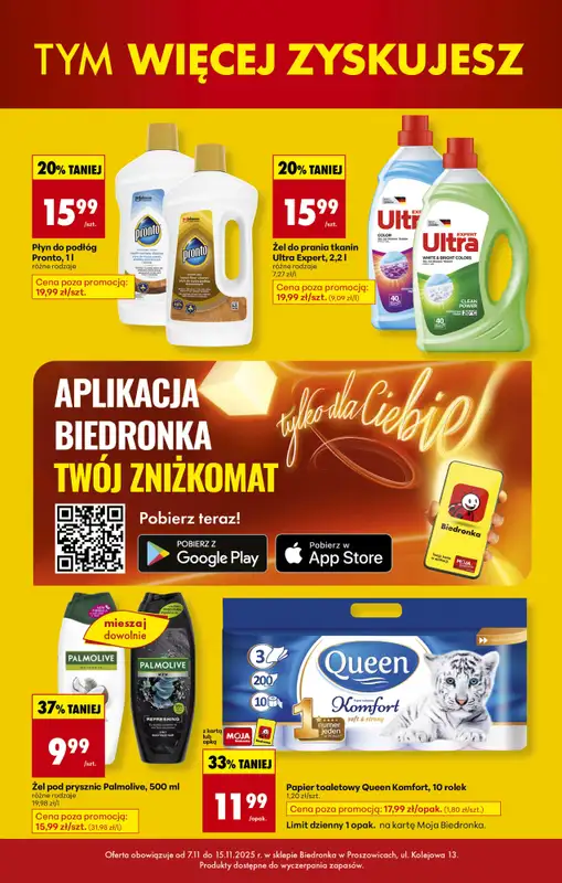 Biedronka - gazetka promocyjna BIEDRONKA WIELKIE OTWARCIE! PROSZOWICE, ul. Kolejowa 13 od piątku 07.11 do soboty 15.11 - strona 7