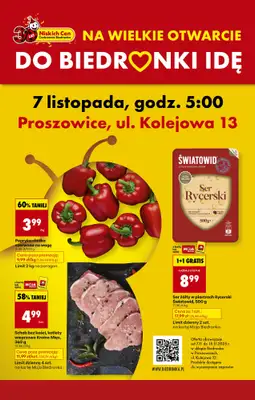 Biedronka - gazetka promocyjna BIEDRONKA WIELKIE OTWARCIE! PROSZOWICE, ul. Kolejowa 13 od piątku 07.11 do soboty 15.11