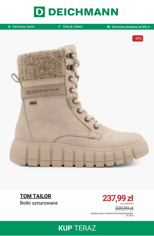 Deichmann - gazetka promocyjna Botki damskie z wyprzedaży od piątku 07.11  - strona 5