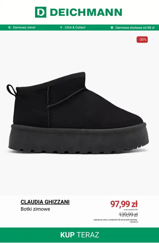 Deichmann - gazetka promocyjna Botki damskie z wyprzedaży od piątku 07.11  - strona 12
