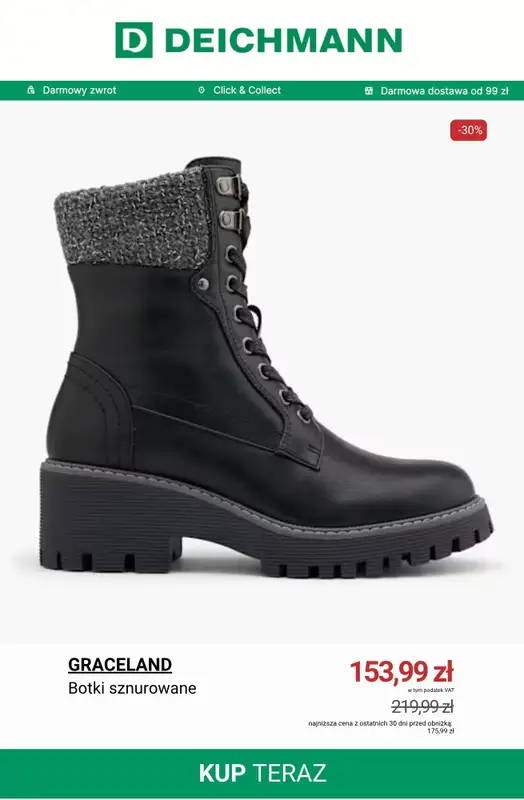 Deichmann - gazetka promocyjna Botki damskie z wyprzedaży od piątku 07.11  - strona 7