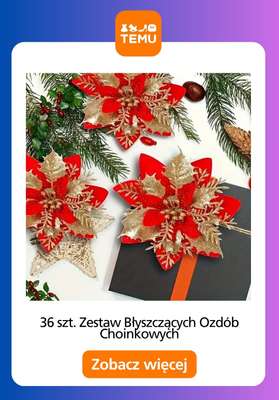 36 szt. Zestaw Błyszczących Ozdób Choinkowych