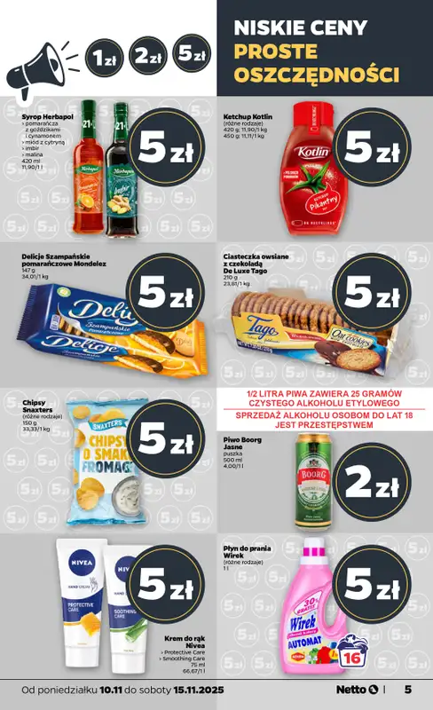 Netto - gazetka promocyjna Gazetka Spożywcza od poniedziałku 10.11 do soboty 15.11 - strona 5