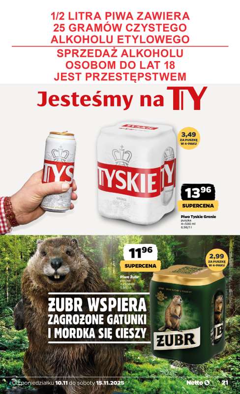 Netto - gazetka promocyjna Gazetka Spożywcza od poniedziałku 10.11 do soboty 15.11 - strona 21