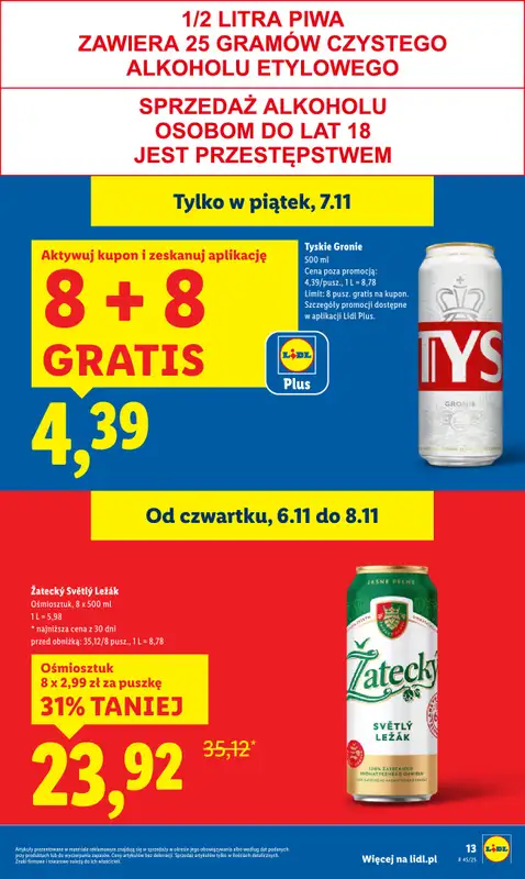 Lidl - gazetka promocyjna Oferta od czwartku od czwartku 06.11 do soboty 08.11 - strona 13