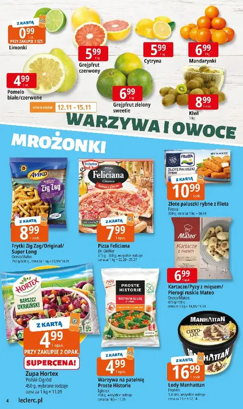 Leclerc - gazetka promocyjna Oferta E.Leclerc | Tanio to tu! od poniedziałku 10.11 do poniedziałku 17.11 - strona 4