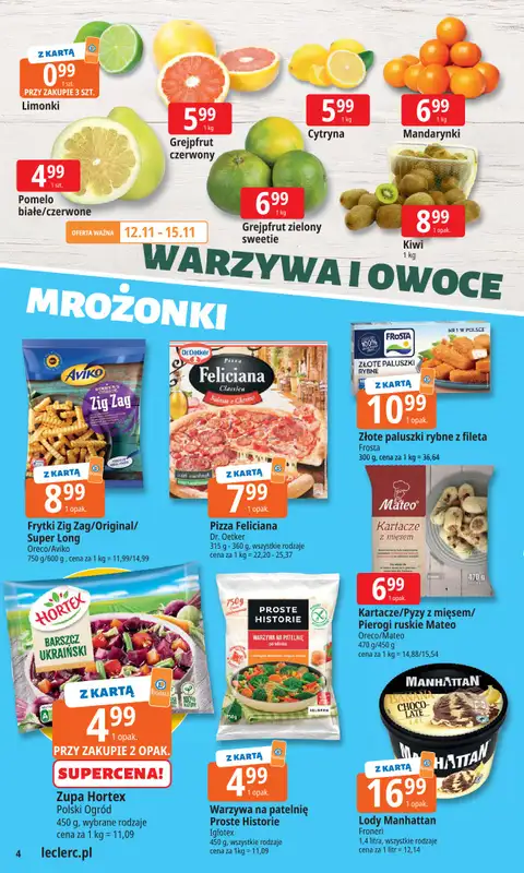 Leclerc - gazetka promocyjna Oferta E.Leclerc | Tanio to tu! od poniedziałku 10.11 do poniedziałku 17.11 - strona 4