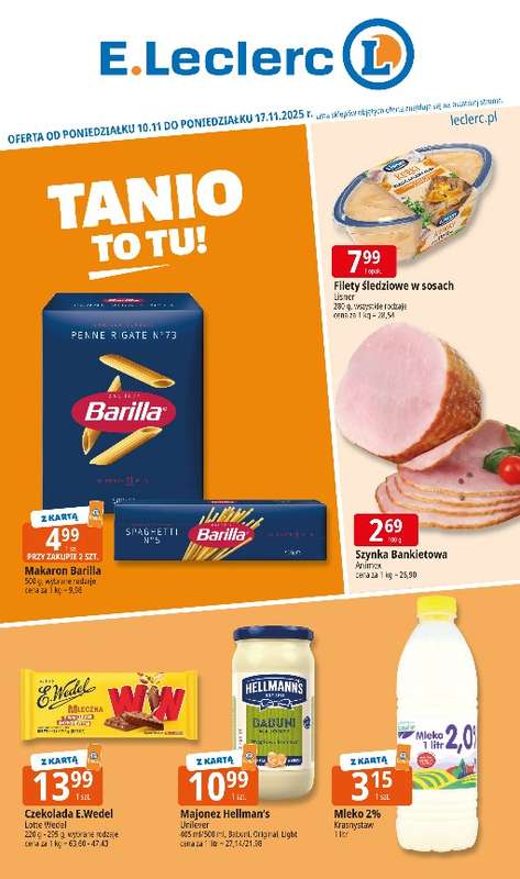 Leclerc - gazetka promocyjna Oferta E.Leclerc | Tanio to tu! od poniedziałku 10.11 do poniedziałku 17.11