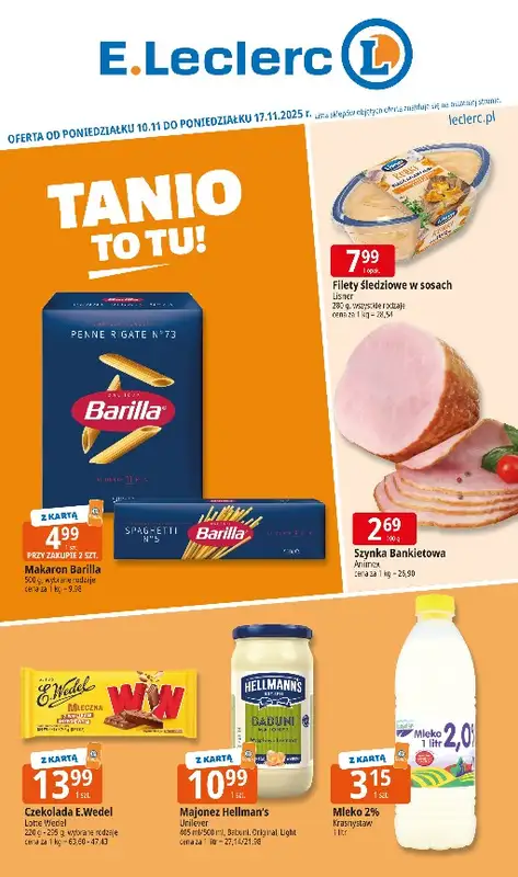 Leclerc - gazetka promocyjna Oferta E.Leclerc | Tanio to tu!  