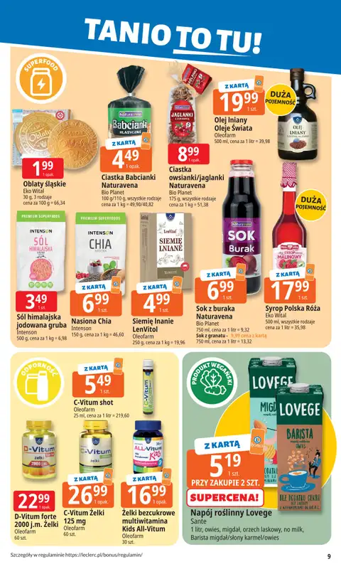 Leclerc - gazetka promocyjna Oferta E.Leclerc | Tanio to tu! od poniedziałku 10.11 do poniedziałku 17.11 - strona 9