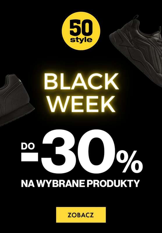 BLACK FRIDAY - gazetka promocyjna 50style | Do -30% Black Week od niedzieli 09.11 do środy 12.11