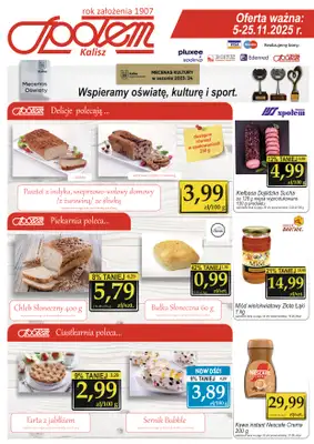 Społem - Blisko i Korzystnie - gazetka promocyjna Gazetka PSS Kalisz od piątku 07.11 do wtorku 25.11