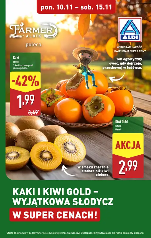 Aldi - gazetka promocyjna Kaki i kiwi gold w super cenie!  