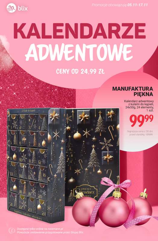 Rossmann - gazetka promocyjna Przegląd kalendarzy adwentowych - ceny już od 24,99 zł od poniedziałku 10.11 do poniedziałku 17.11