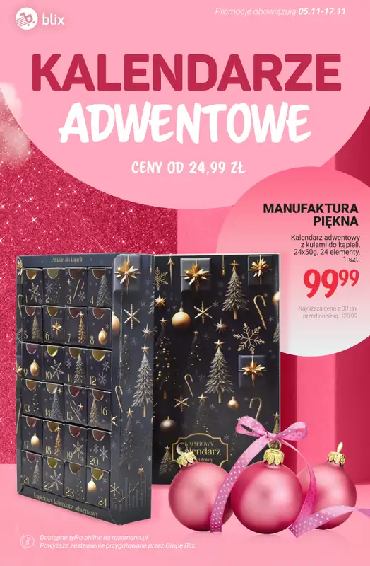 Rossmann - gazetka promocyjna Przegląd kalendarzy adwentowych - ceny już od 24,99 zł od poniedziałku 10.11 do poniedziałku 17.11