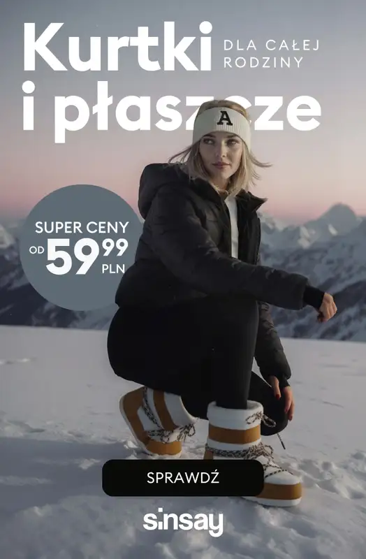 Sinsay - gazetka promocyjna Kurtki zimowe - już od 59,99 PLN od soboty 08.11 do piątku 14.11