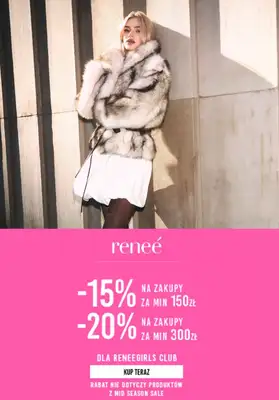 Renee - gazetka promocyjna -15%  lub -20% w Reneegirls club | SINGLE DAY od piątku 07.11 do środy 12.11