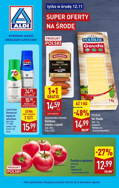 Aldi - gazetka promocyjna Super oferty na środę! od środy 12.11 do środy 12.11