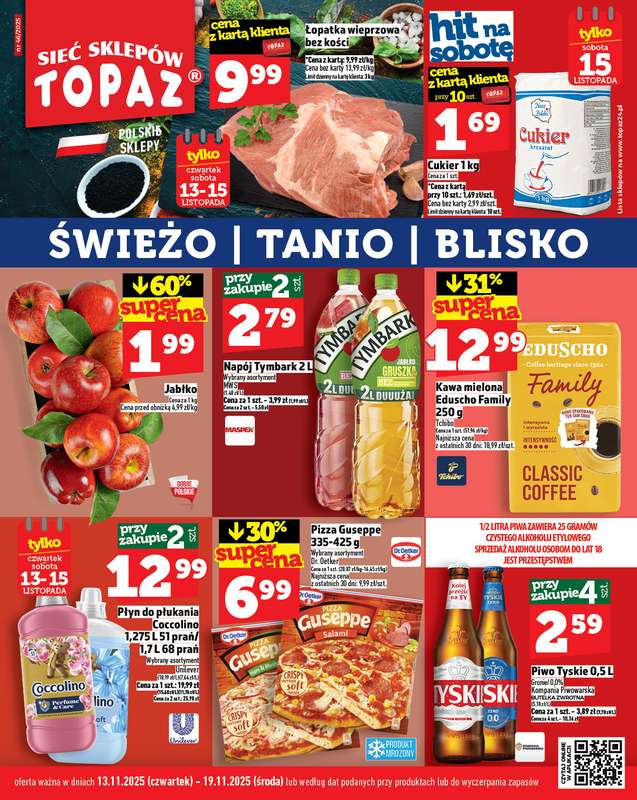 TOPAZ - gazetka promocyjna Gazetka od czwartku 13.11 do środy 19.11