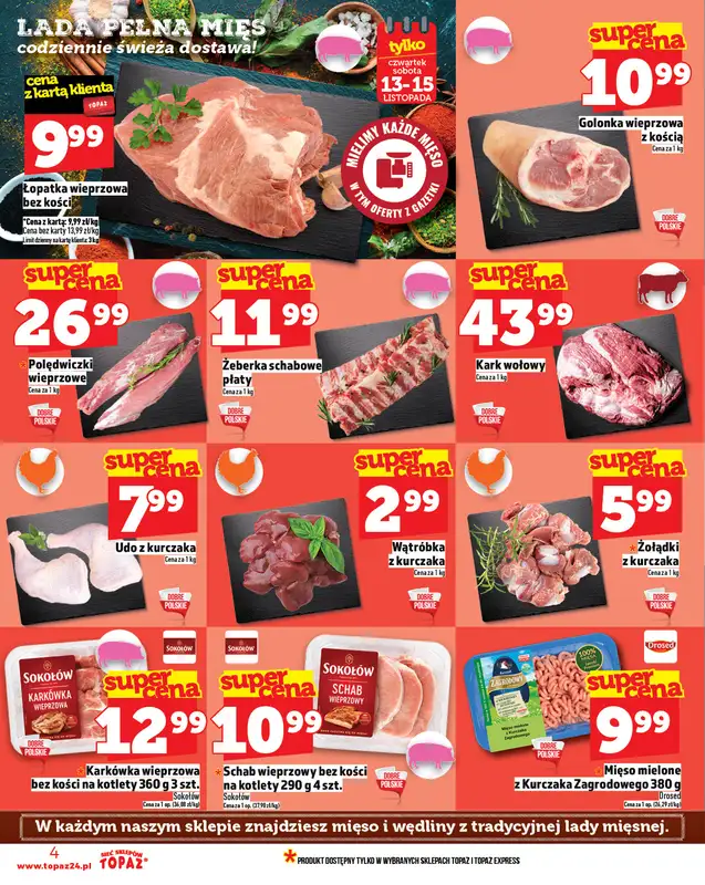 TOPAZ - gazetka promocyjna Gazetka od czwartku 13.11 do środy 19.11 - strona 4
