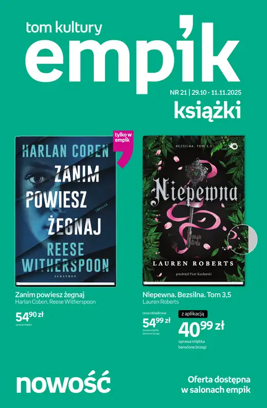 Empik - gazetka promocyjna Tom kultury: książki od środy 29.10 do wtorku 11.11