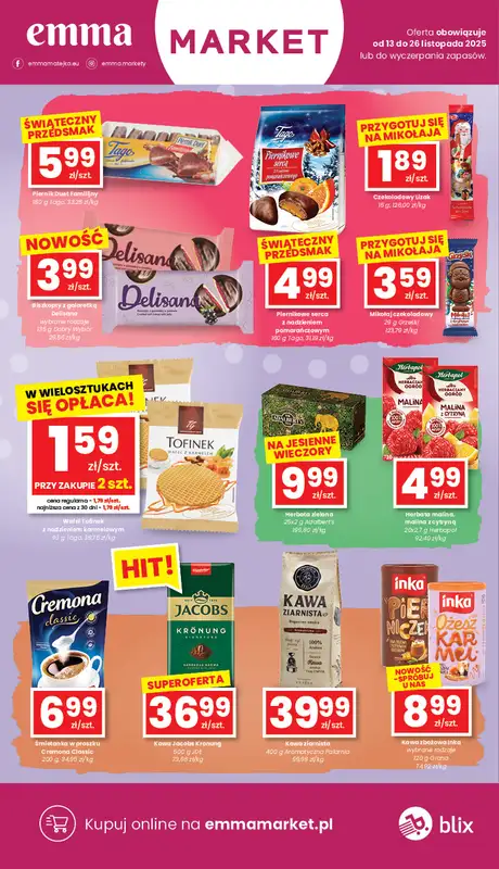 emma MARKET - gazetka promocyjna Gazetka od czwartku 13.11 do środy 26.11 - strona 13