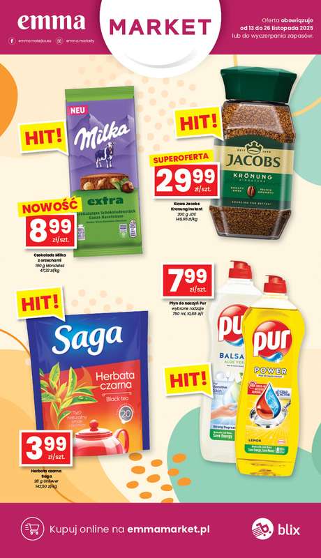 emma MARKET - gazetka promocyjna Gazetka od czwartku 13.11 do środy 26.11