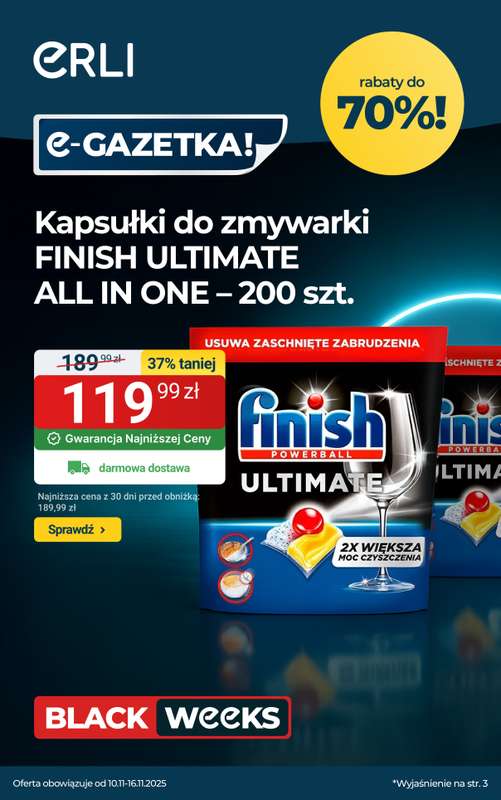 Erli - gazetka promocyjna Black Weeks - Supertanio dla malucha i dla pupila! od poniedziałku 10.11 do niedzieli 16.11