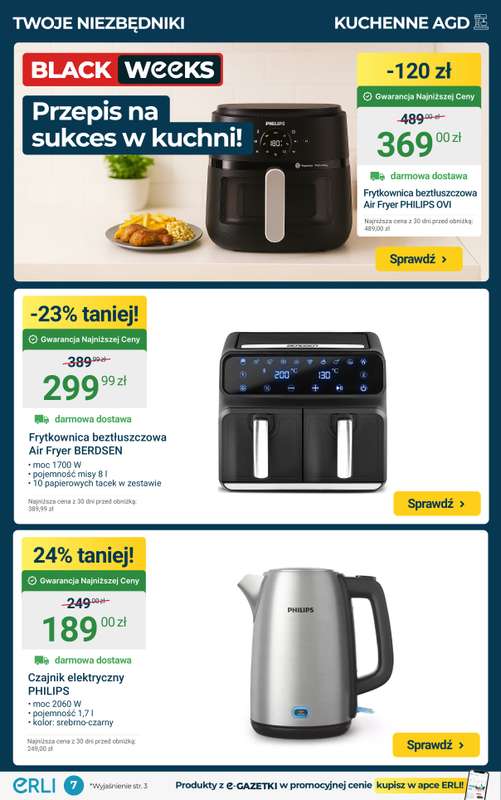 Erli - gazetka promocyjna Black Weeks - Elektronika i AGD najtaniej! od poniedziałku 10.11 do niedzieli 16.11 - strona 7
