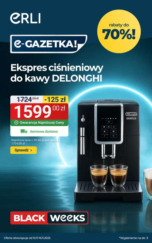 Erli - gazetka promocyjna Black Weeks - Elektronika i AGD najtaniej! od poniedziałku 10.11 do niedzieli 16.11