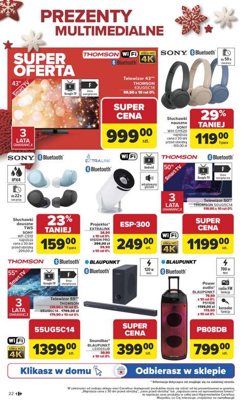 Carrefour - gazetka promocyjna Gazetka Święta spełnionych marzeń od poniedziałku 10.11 do soboty 29.11 - strona 22