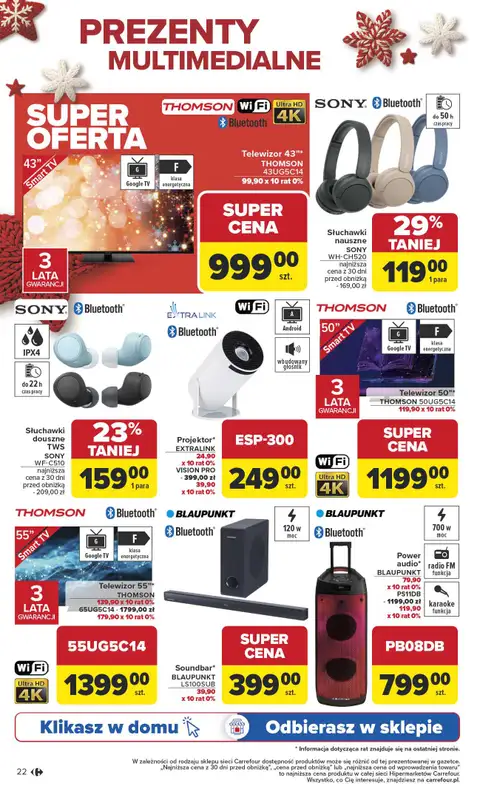 Carrefour - gazetka promocyjna Gazetka Święta spełnionych marzeń od poniedziałku 10.11 do soboty 29.11 - strona 22
