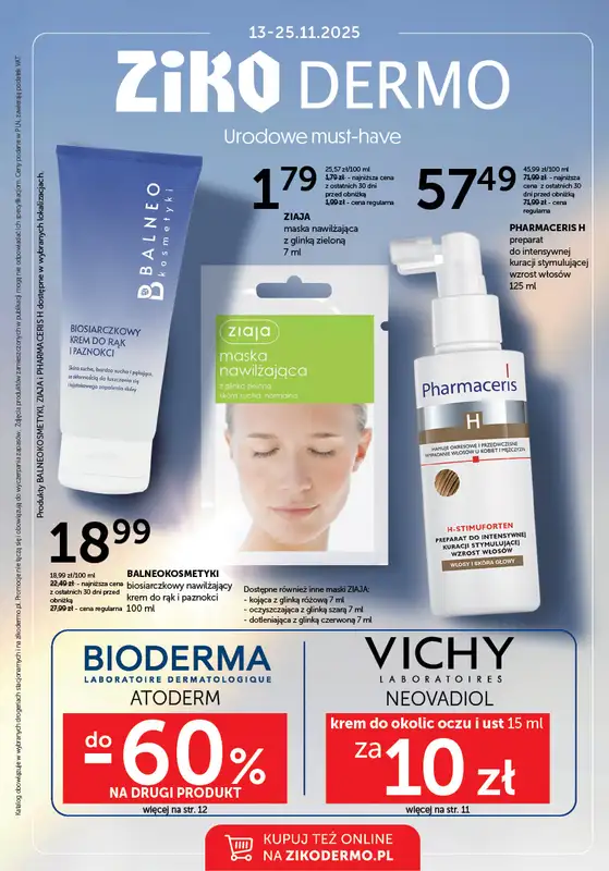 Ziko Dermo - gazetka promocyjna Urodowe must-have od czwartku 13.11 do wtorku 25.11