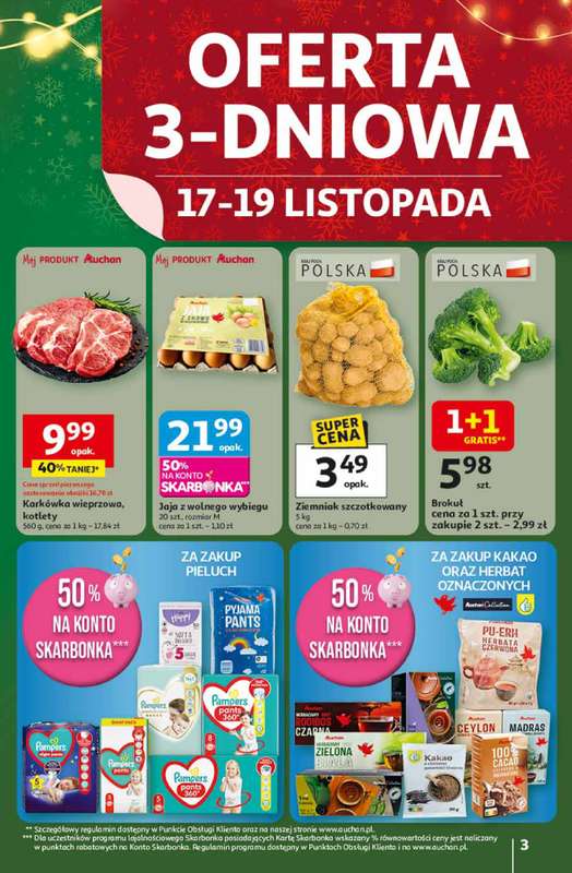 Auchan - gazetka promocyjna Gazetka Święta jak babcię kocham Hipermarket Auchan od czwartku 13.11 do środy 19.11 - strona 3