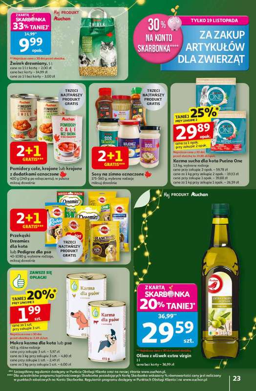 Auchan - gazetka promocyjna Gazetka Święta jak babcię kocham Hipermarket Auchan od czwartku 13.11 do środy 19.11 - strona 23