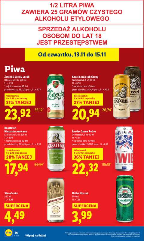 Lidl - gazetka promocyjna Oferta od czwartku od czwartku 13.11 do soboty 15.11 - strona 48