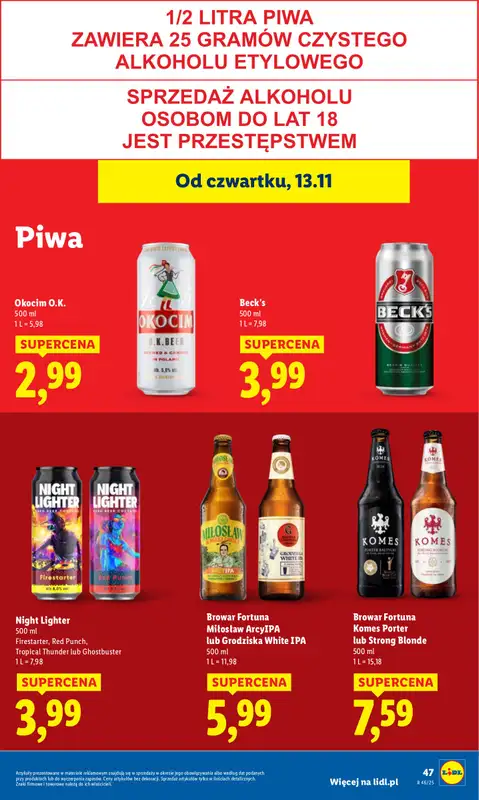 Lidl - gazetka promocyjna Oferta od czwartku od czwartku 13.11 do soboty 15.11 - strona 49